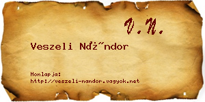 Veszeli Nándor névjegykártya